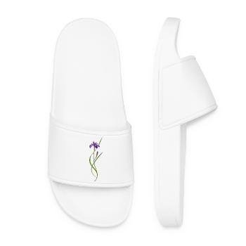 Iris dans le style zen japonais - Claquettes Femme - blanc - Devant