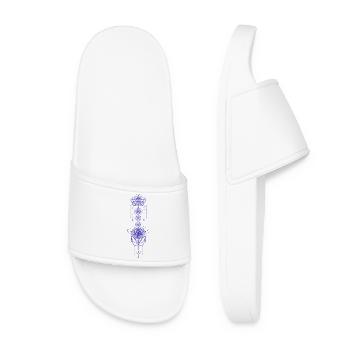 Spirituality Sacred Geometry Lotus Flower Zen - Women’s Pool Sliders - white - Front