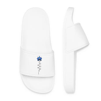 Unalome Lotus Flower - Women’s Pool Sliders - white - Front