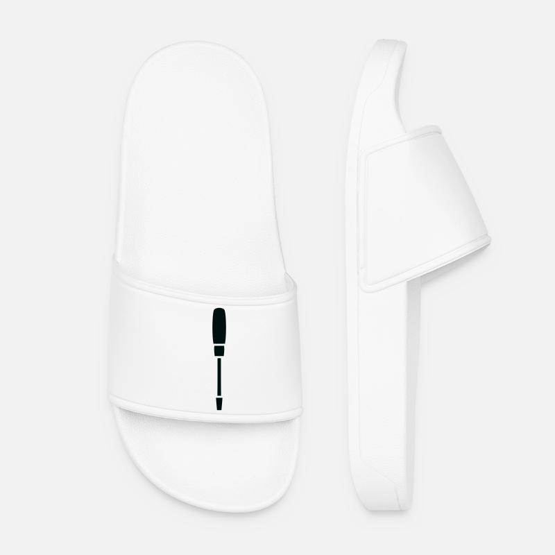 Minimalist Screwdriver – Tool Art - Women’s Pool Sliders - white