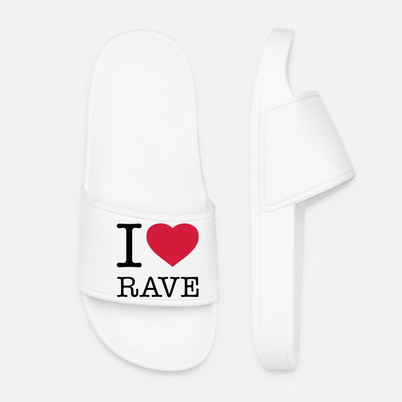 I LOVE RAVE - Frauen Badelatschen - Weiß