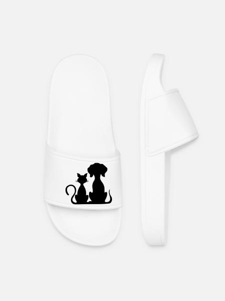 hund und katze - Frauen Badelatschen - Weiß