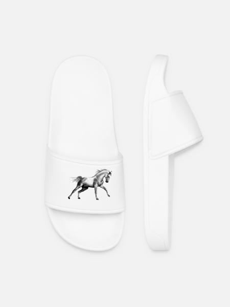 cheval - Claquettes Femme - blanc