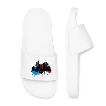 City pochoir art New York City Graffiti - Claquettes Femme - blanc - Devant