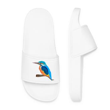 multi-faceted kingfisher with bright plumage - Women’s Pool Sliders - white - Front