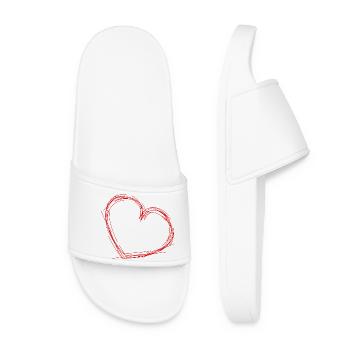 Herz. Herzen. Valentinstag. ich liebe dich - Frauen Badelatschen - Weiß - Vorne