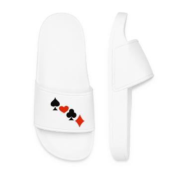 La chance dans le jeu ... | Cartes à jouer | Cadeau - Claquettes Femme - blanc - Devant
