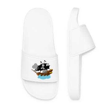 Pirate Ship - Women’s Pool Sliders - white - Front