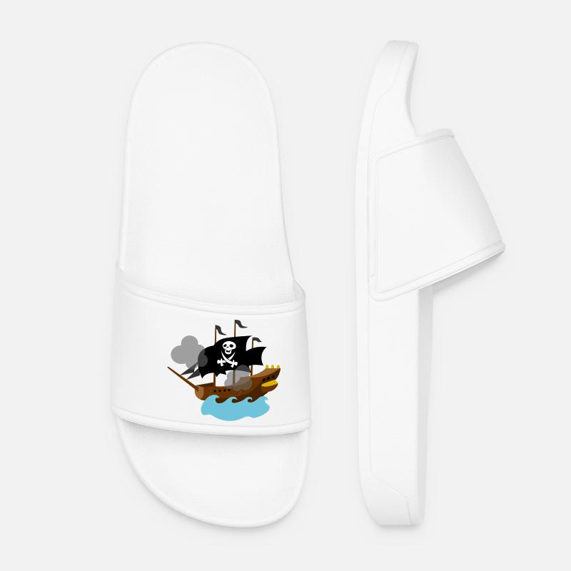 Pirate Ship - Women’s Pool Sliders - white