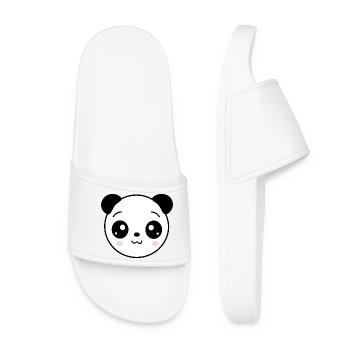 Panda Panda Bear Bear Bear Face Eyes cute - Women’s Pool Sliders - white - Front