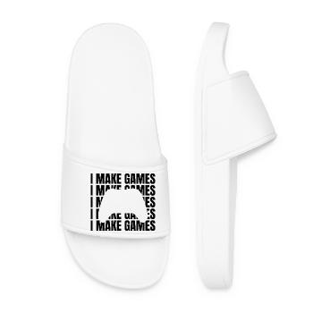 Game Designer Slogan - Women’s Pool Sliders - white - Front