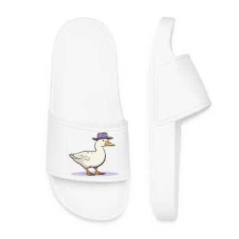 Canard avec chapeau - Claquettes Femme - blanc - Devant