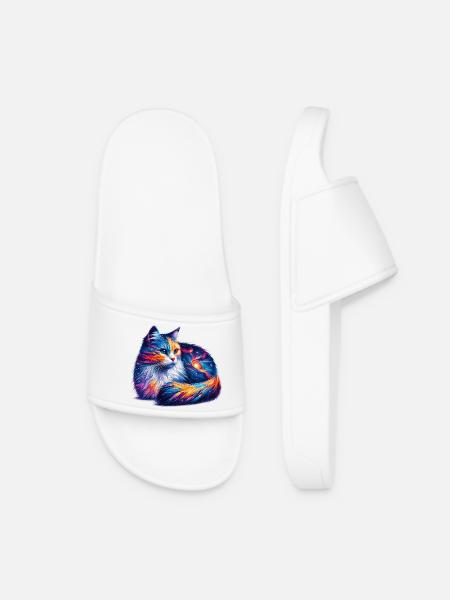 Chat - Claquettes Femme - blanc