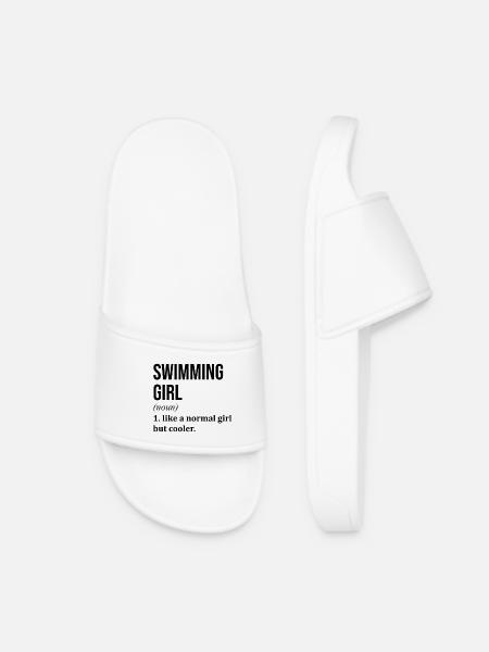 Swimming Swimming Swimming - Women’s Pool Sliders - white