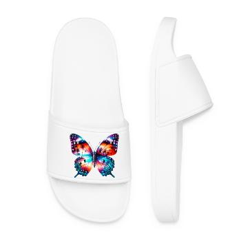 Schmetterling - Frauen Badelatschen - Weiß - Vorne