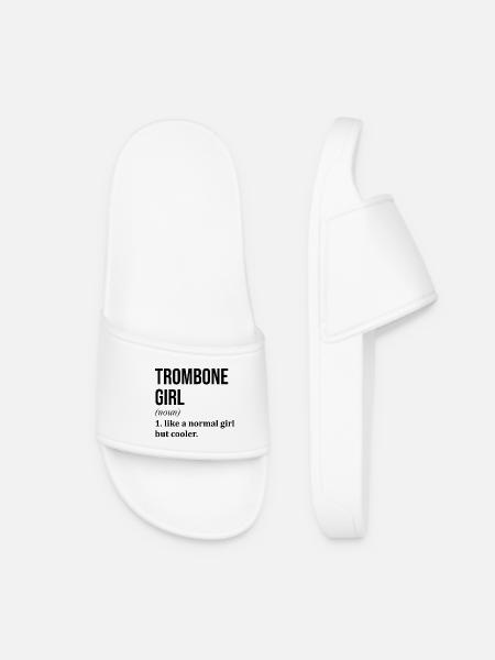 Trombone Trombone Trombone - Women’s Pool Sliders - white