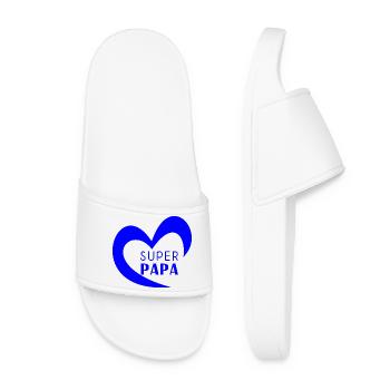 DAD. FATHER'S DAY. HAPPY FATHER'S DAY. HAPPY BIRTHDAY. - Women’s Pool Sliders - white - Front