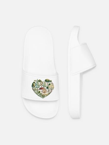 living close to nature with a tiny house in the forest - Women’s Pool Sliders - white