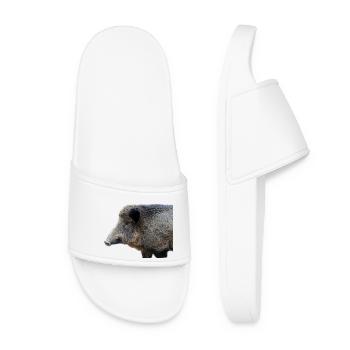 Wild boar Wild boar Pig Sow Pigs - Women’s Pool Sliders - white - Front