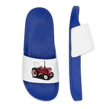 Tracteur classique // Bulldog // Illustration - Claquettes Femme - bleu roi - Devant