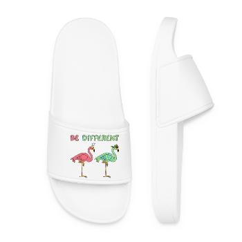 Verschiedene Flamingos - Frauen Badelatschen - Weiß - Vorne