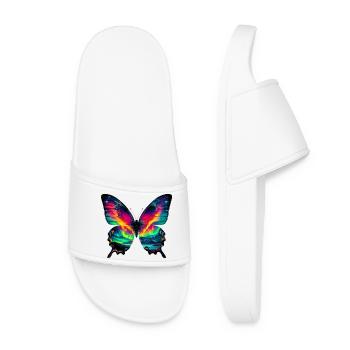 Schmetterling - Frauen Badelatschen - Weiß - Vorne