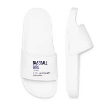 Baseball Baseball Baseball - Frauen Badelatschen - Weiß - Vorne