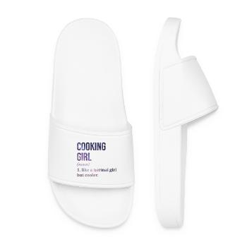 Cooking Cooking Cooking - Women’s Pool Sliders - white - Front