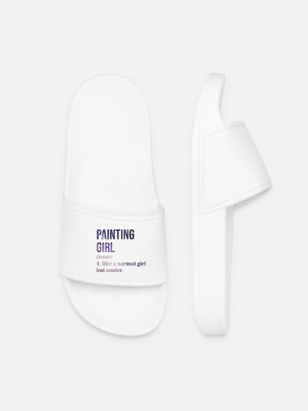 Peintre Peintre Peintre Peintre - Claquettes Femme - blanc