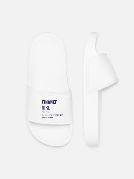 Finance Finance Finance - Women’s Pool Sliders - white
