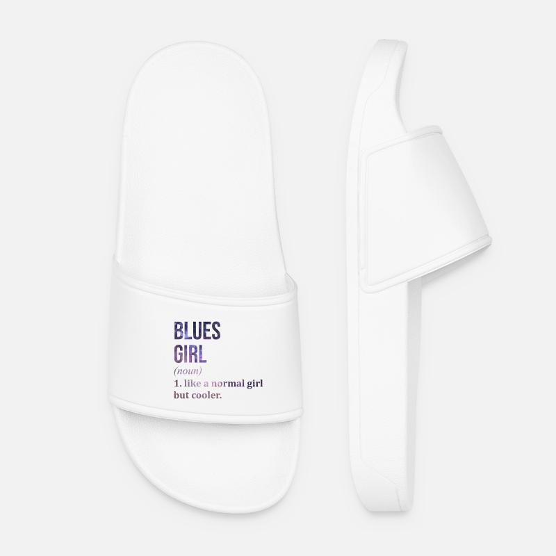 Blues - Women’s Pool Sliders - white
