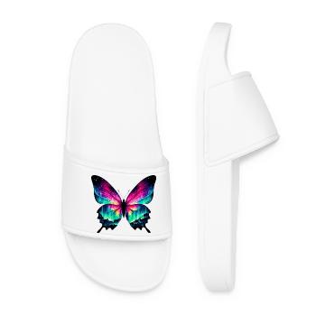 Schmetterling - Frauen Badelatschen - Weiß - Vorne