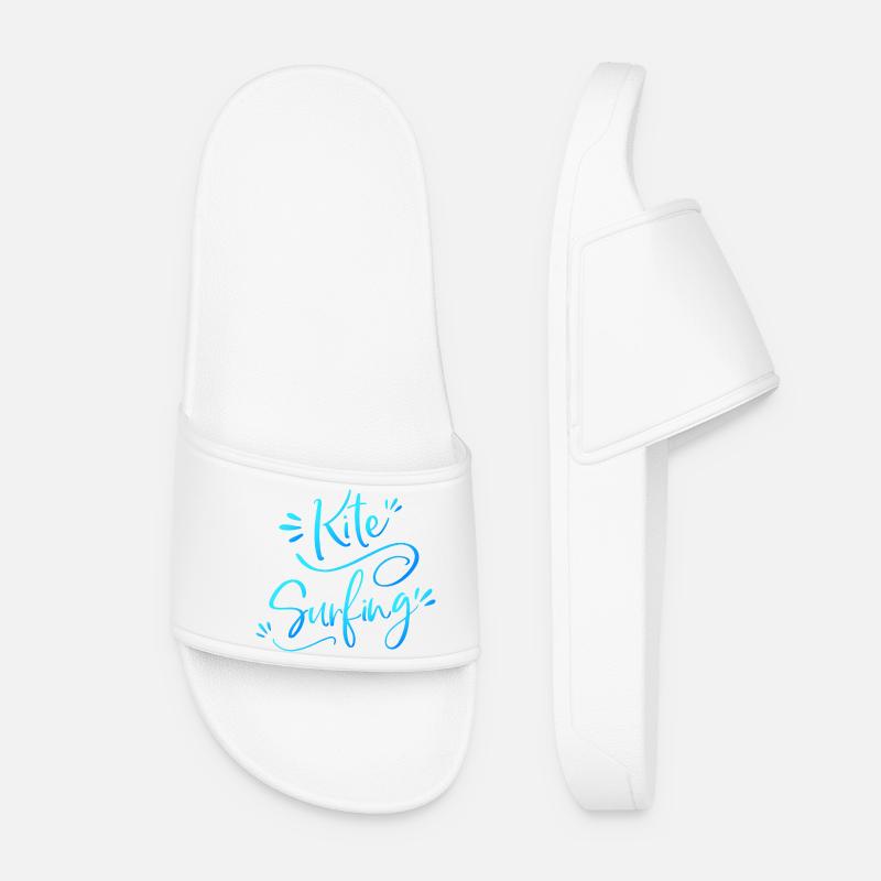 Kitesurfing Kitesurferin blau Geschenk - Frauen Badelatschen - Weiß