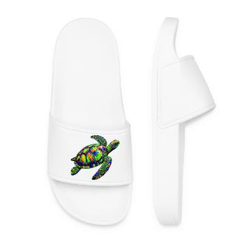 Tortue marine - Claquettes Femme - blanc - Devant