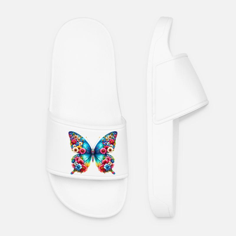 Schmetterling - Frauen Badelatschen - Weiß
