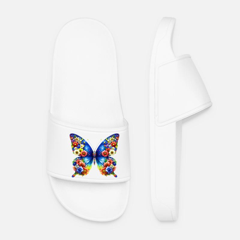 Schmetterling - Frauen Badelatschen - Weiß