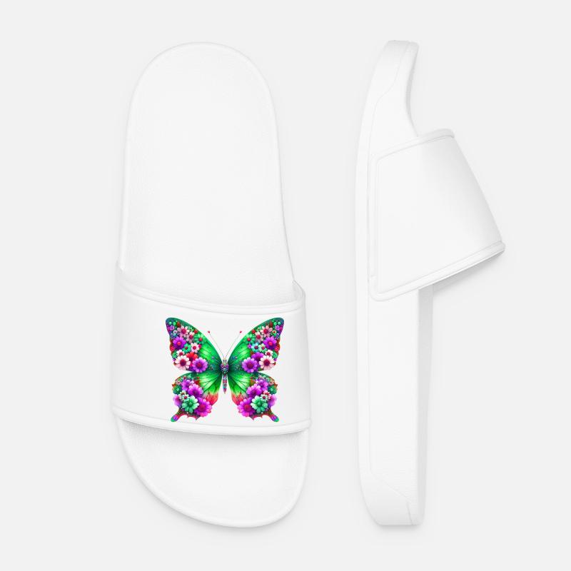 Schmetterling - Frauen Badelatschen - Weiß