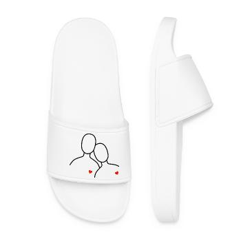 Visuels de deux coeurs pour (futurs) mariés - Claquettes Femme - blanc - Devant
