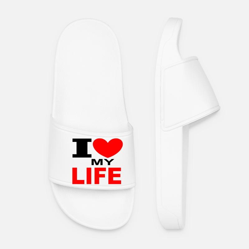 i_love_my_life - Women’s Pool Sliders - white