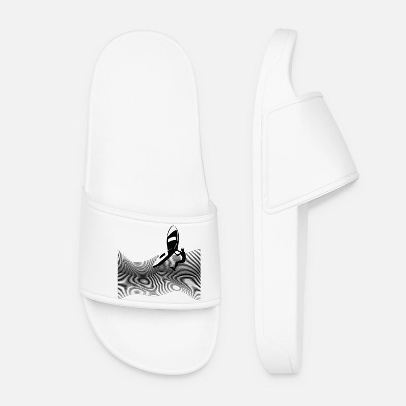 Wingfoiler sur vagues graphiques - Claquettes Femme - blanc