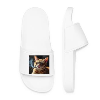 Fumer Chat Génération Z Mème Chat Fumer - Claquettes Femme - blanc - Devant