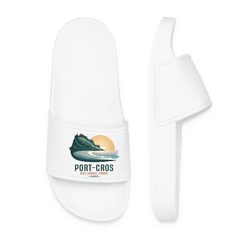Port-Cros National Park Mediterranean Souvenir - Women’s Pool Sliders - white - Front