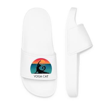 Yoga Cat – Entspanntes Design für Katzenfans - Frauen Badelatschen - Weiß - Vorne