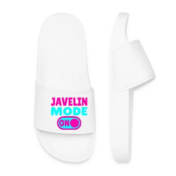 Javelin Mode ON - Javelin Throw - Women’s Pool Sliders - white - Front