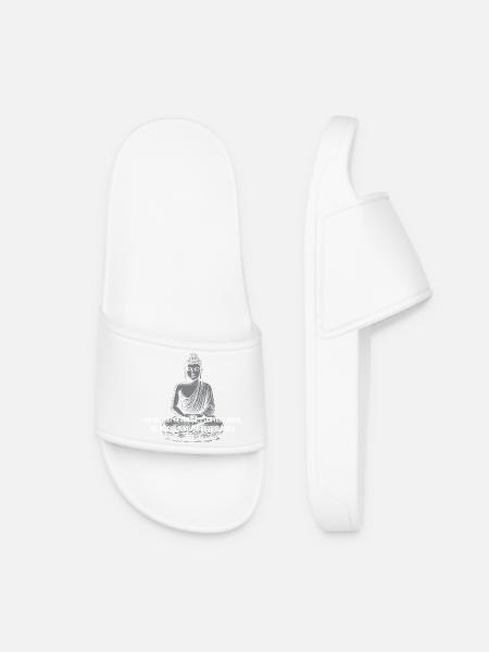 Buddha Calm Zitat-Tee - Frauen Badelatschen - Weiß