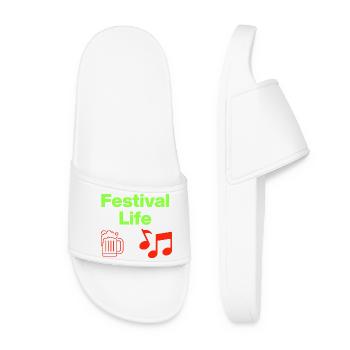 Festival Life – Beer & Beats! - Women’s Pool Sliders - white - Front