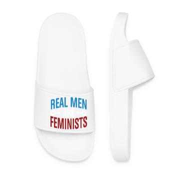 Real Men Are Feminists Equality Statement Tee - Frauen Badelatschen - Weiß - Vorne