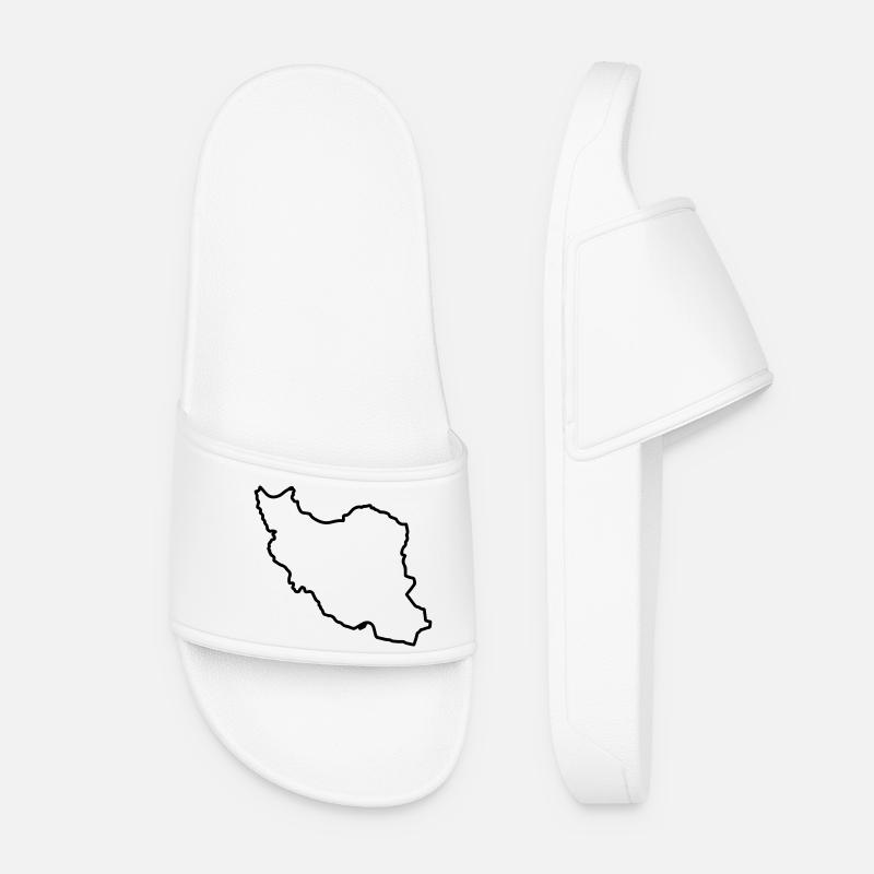 Iran Map Silhouette Persia - Women’s Pool Sliders - white