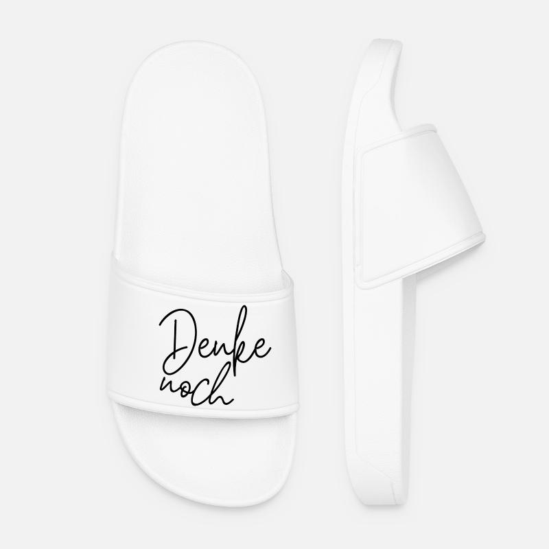 Denke noch – Minimalistischer Humor Spruch - Frauen Badelatschen - Weiß