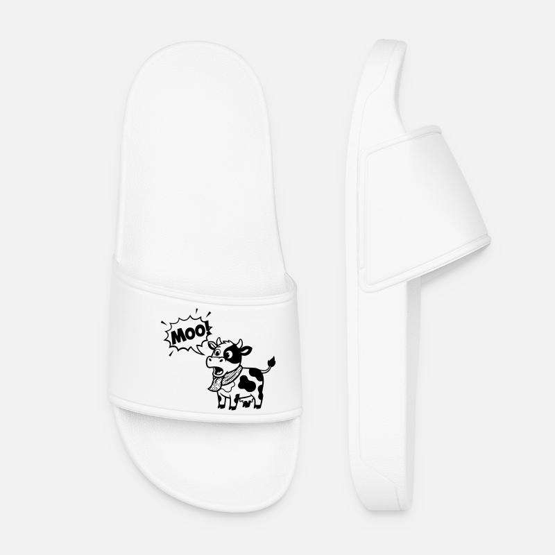 Bulle de dialogue comique Drôle de Vache meugement - Claquettes Femme - blanc
